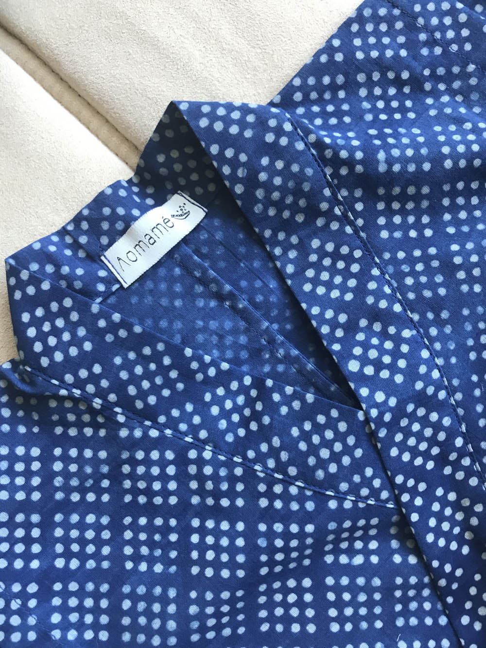 Aomamé - Sesame indigo cotton Children's jinbei set