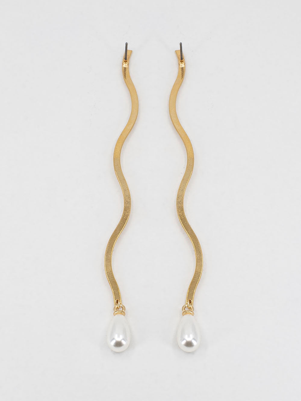 Scho - ARIEL gold pearl long earrings