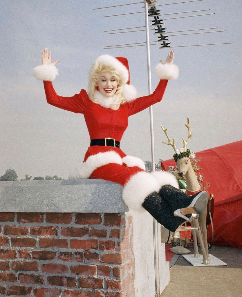 Dolly Parton Santa Claus Christmas vintage photo