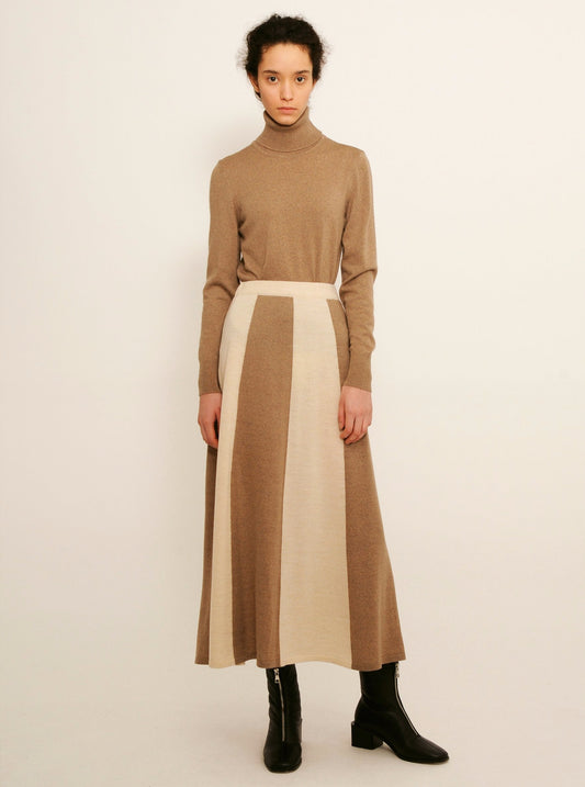 Diarte - Cake Merino knit maxi skirt taupe