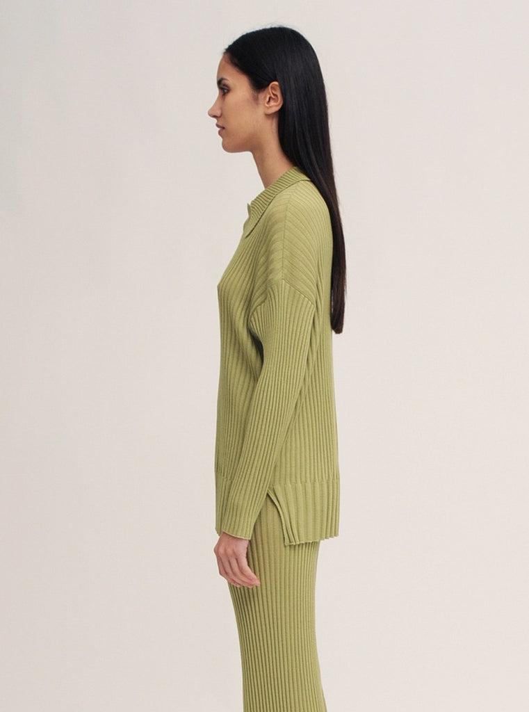 Diarte - Naoko merino soft rib knit top MEDIUM