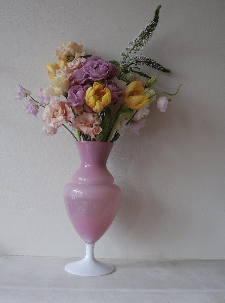French Opaline Pink Balustre vase