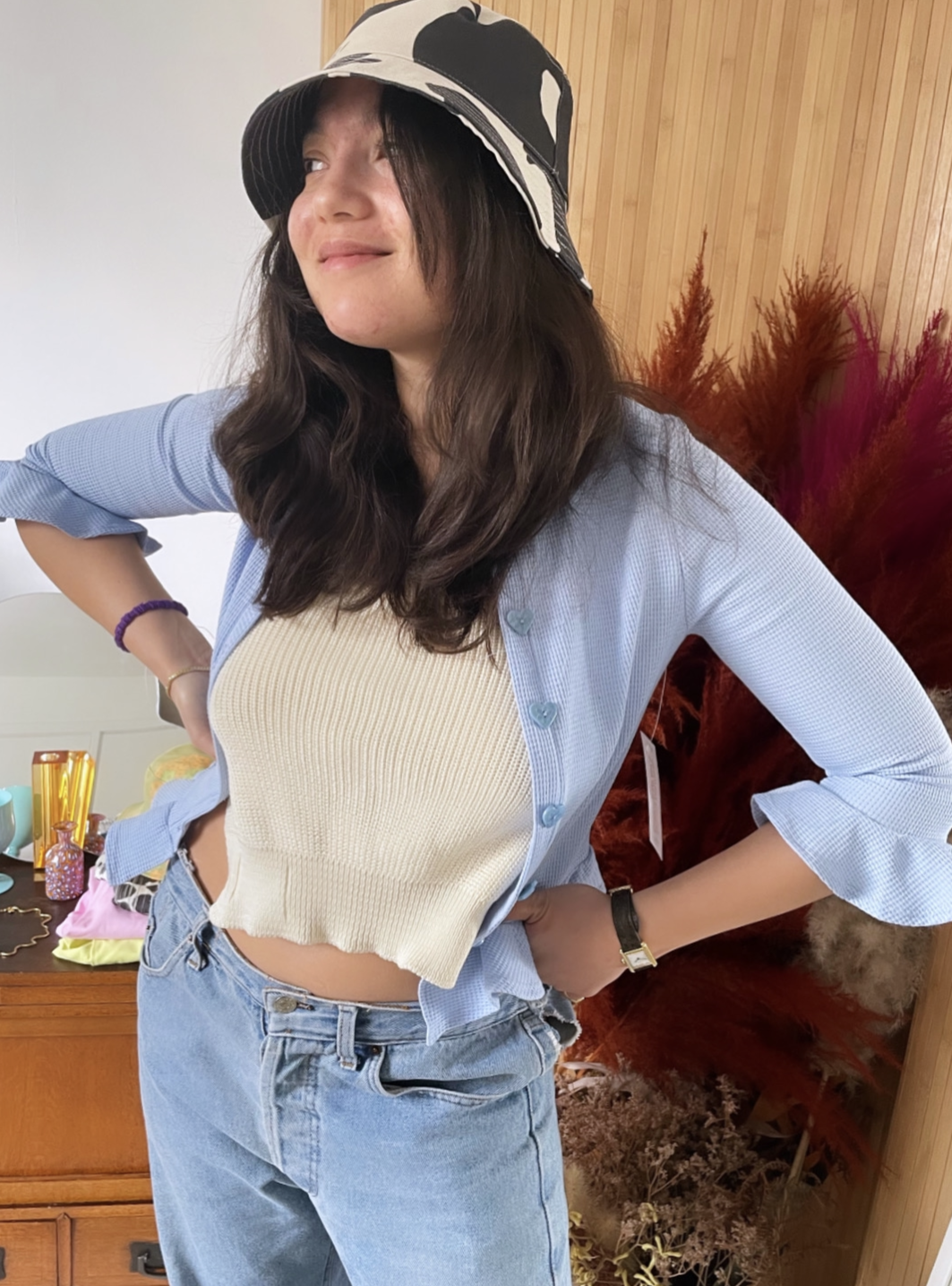 Lisa Says Gah - Sweetheart Cotton Cardi Blue