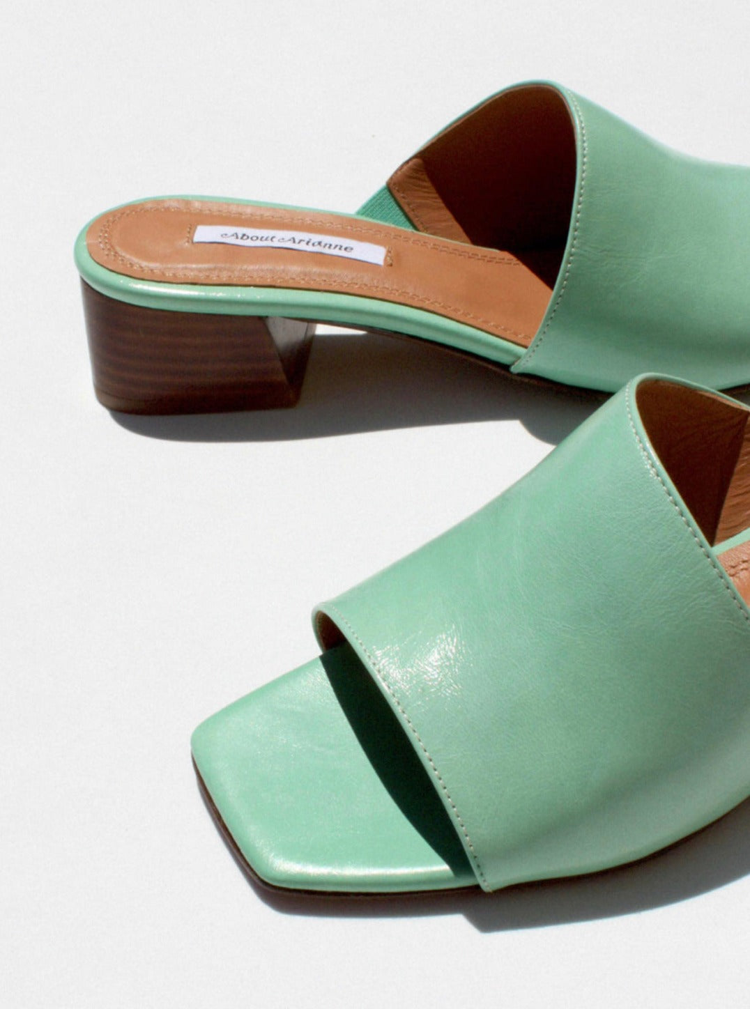 About Arianne - Mel Matcha slip-on mules