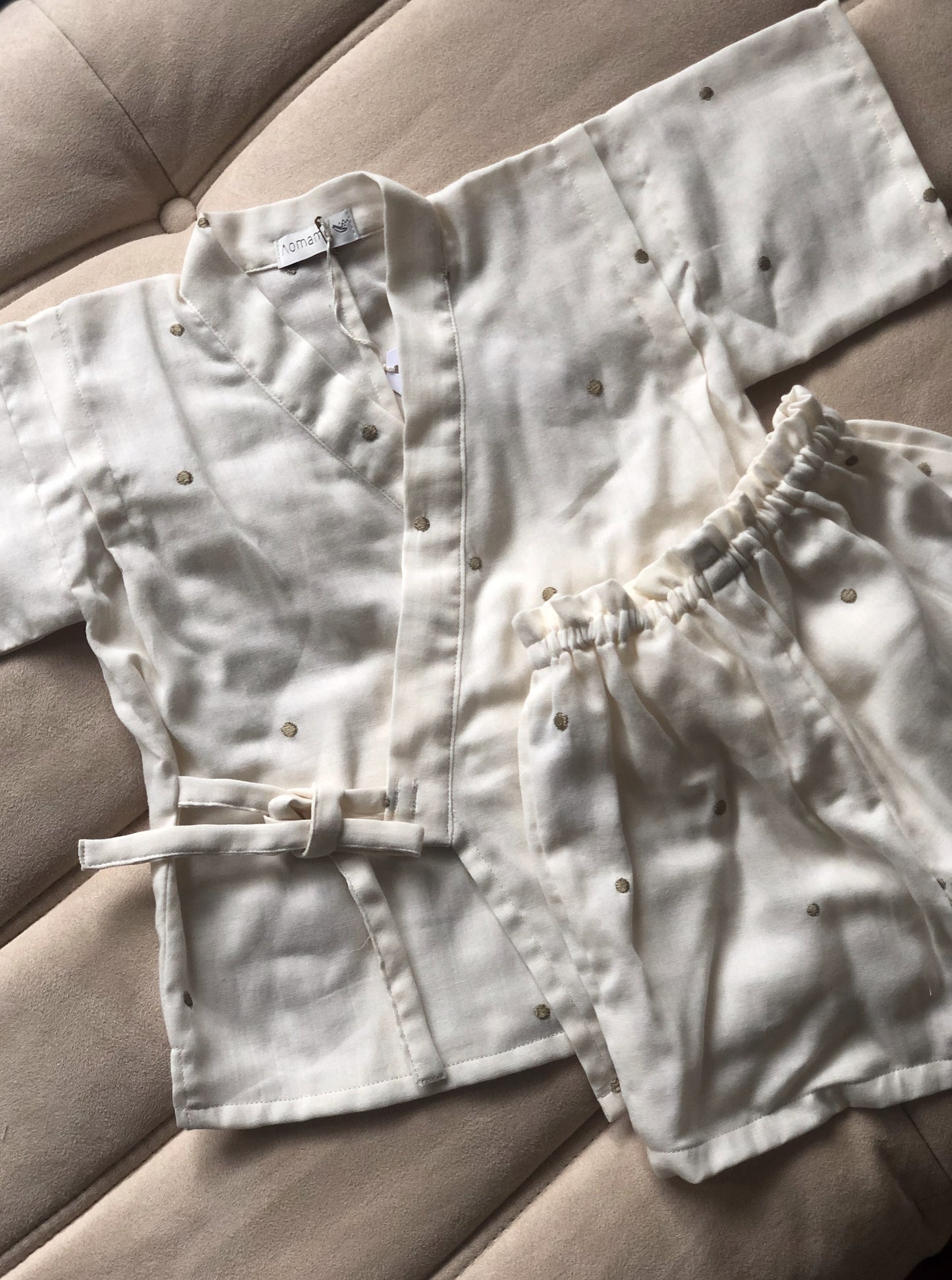 Aomamé - Mochi cotton Children's jinbei set