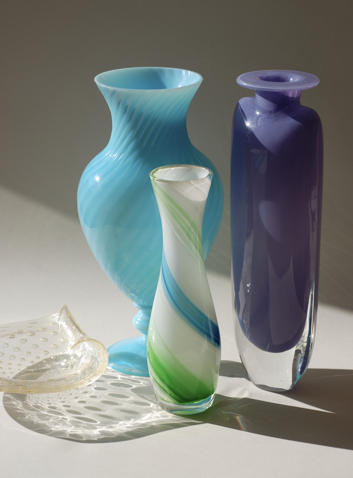 Kamei Glass Candy Swirl vase