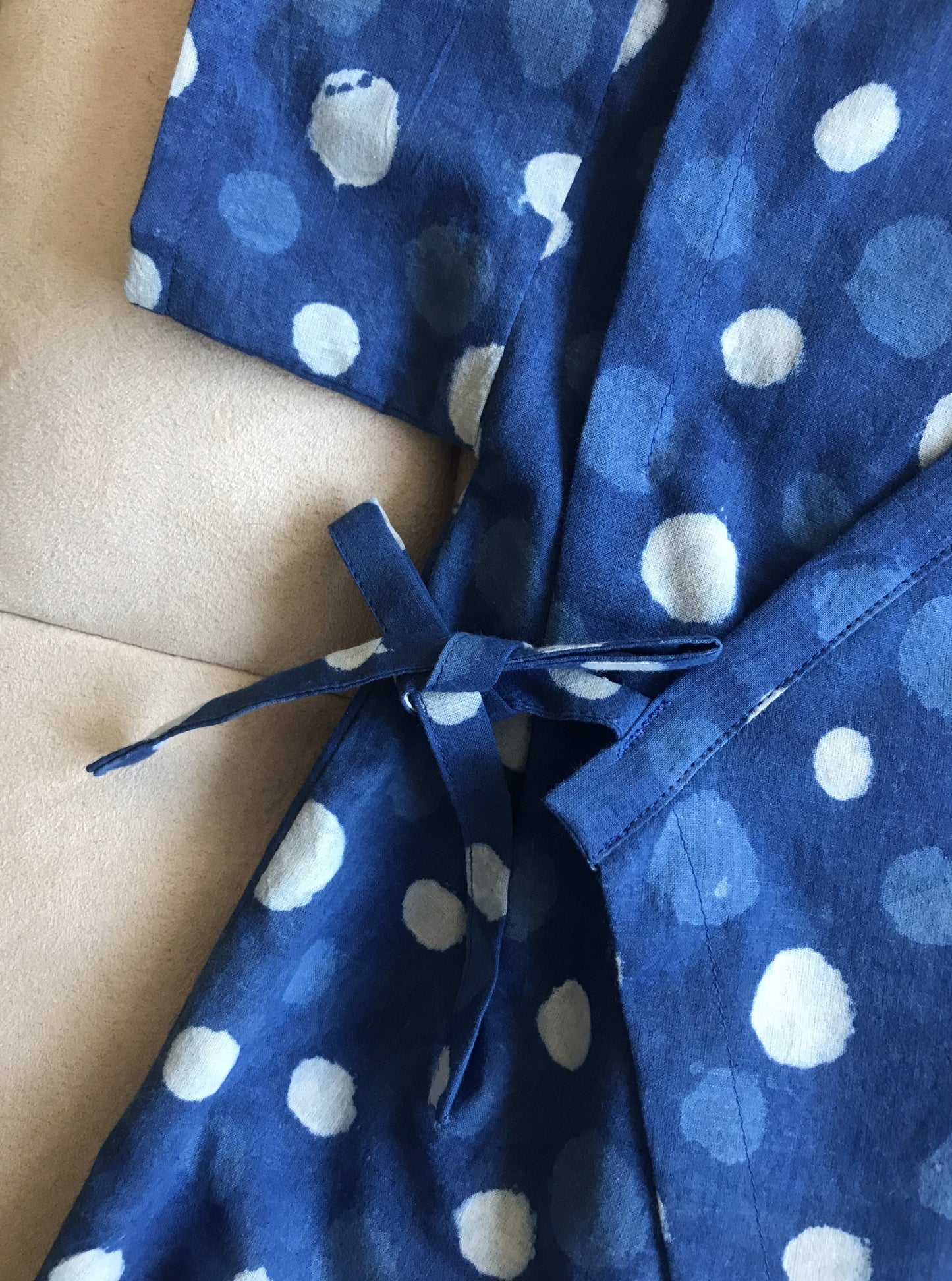 Aomamé - Arare indigo cotton Baby romper