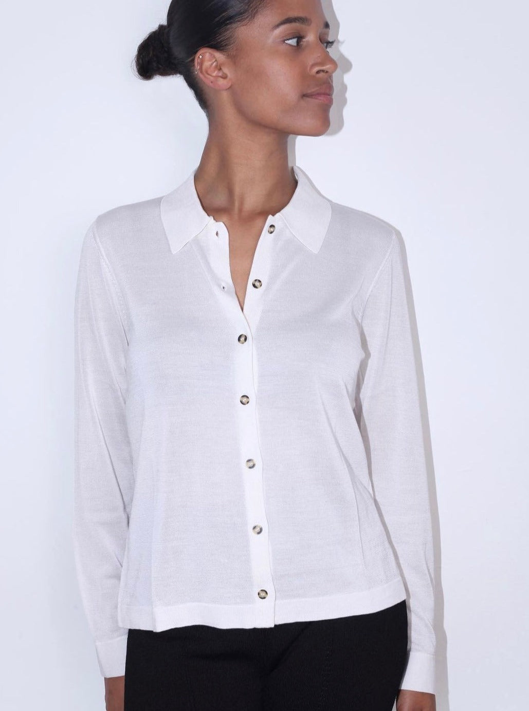 Camilla Bloom - Celeste silk knitted shirt