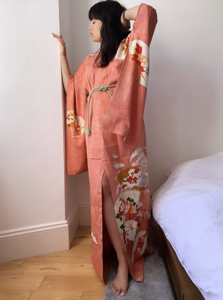 Haruko - Blush hand painted silk kimono