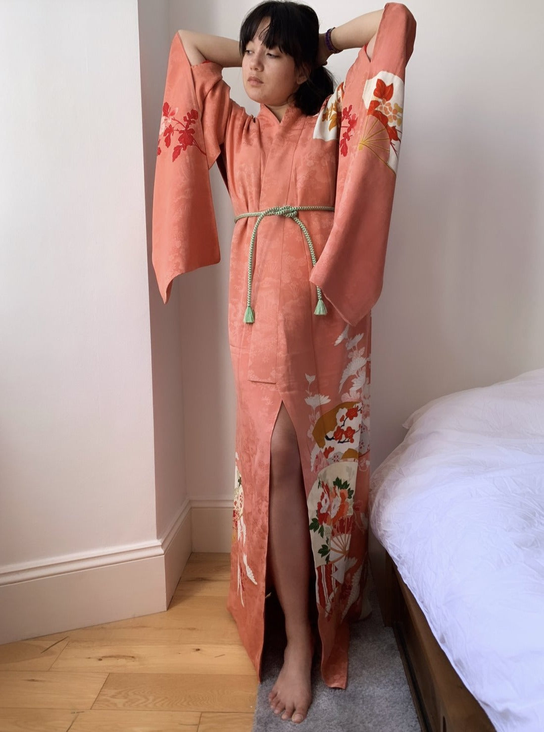 Haruko - Blush hand painted silk kimono