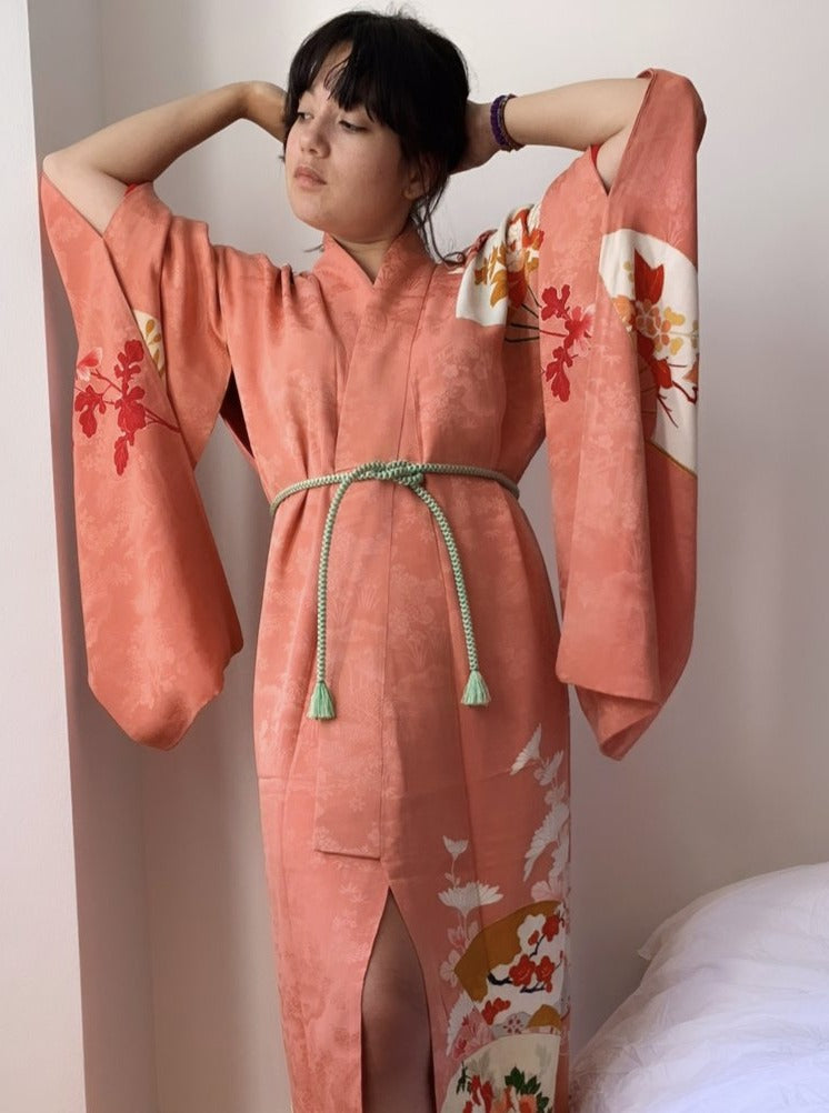 Haruko - Blush hand painted silk kimono