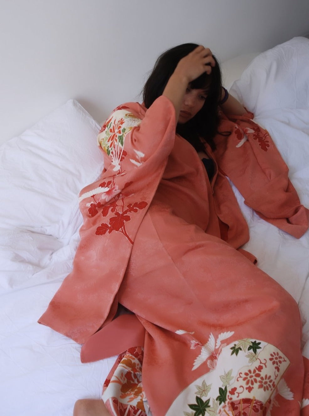 Haruko - Blush hand painted silk kimono