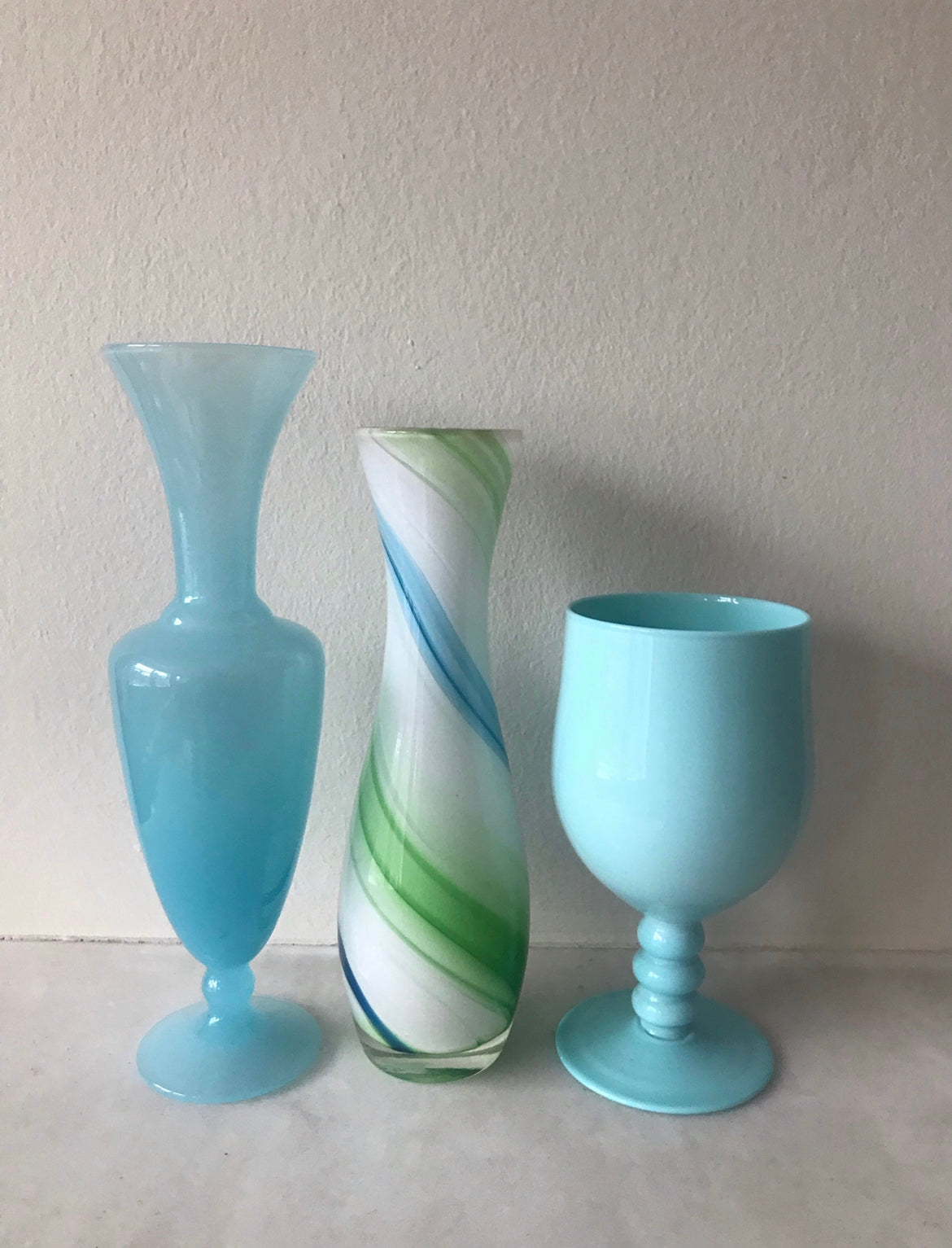 Baby blue opaline chalice