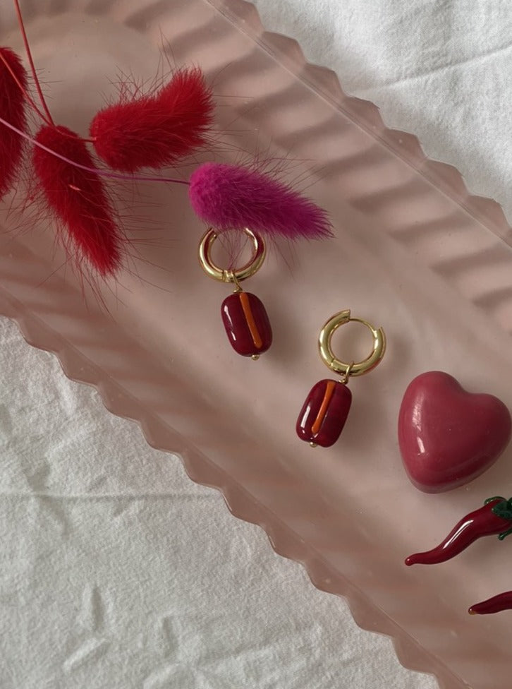 Sandralexandra - Red Rainbow Bean earrings