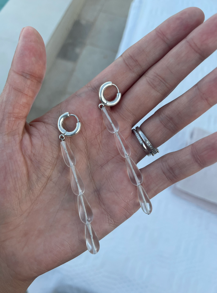 Scho - DEW raining crystal earrings