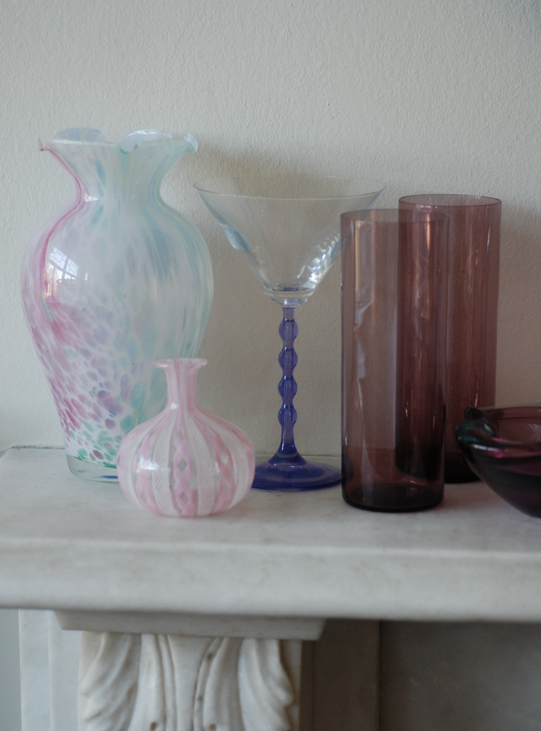Multicolor pastel handblown vase