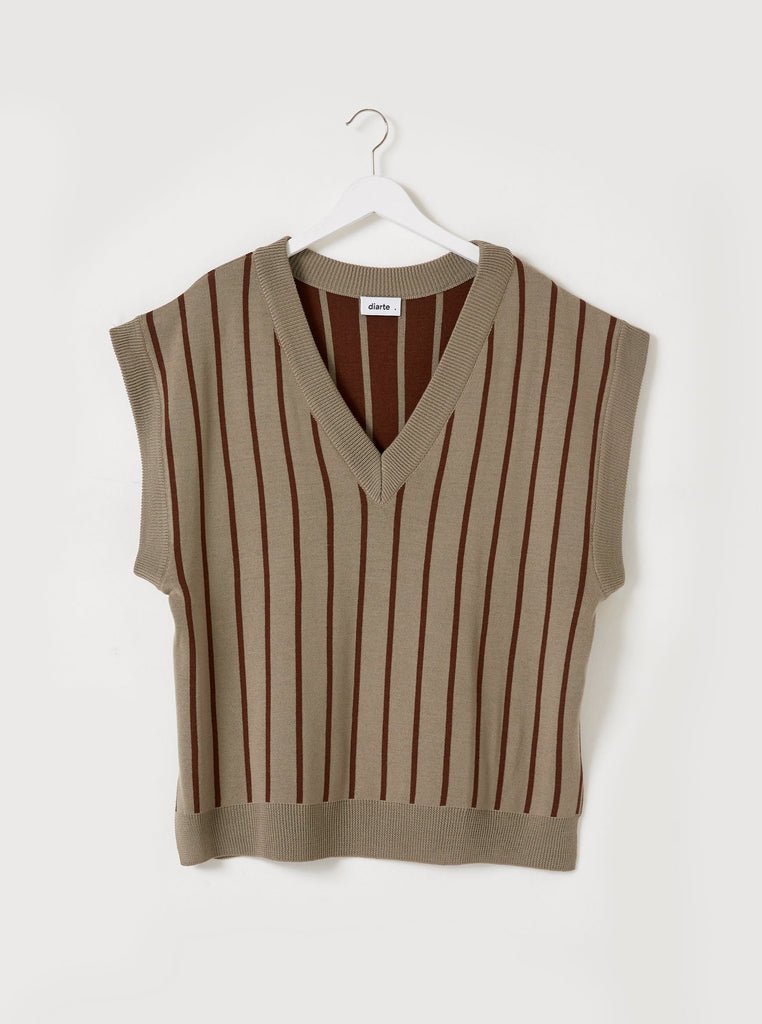 Diarte - Lane merino soft stripe knit vest