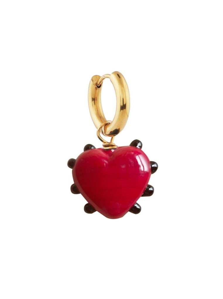 Sandralexandra - Milagros heart red & black earrings