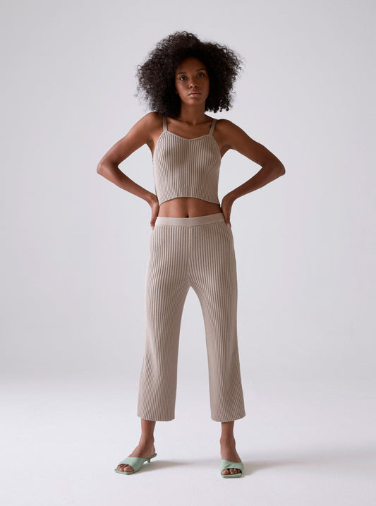 Diarte - Silvestre rib cotton trousers