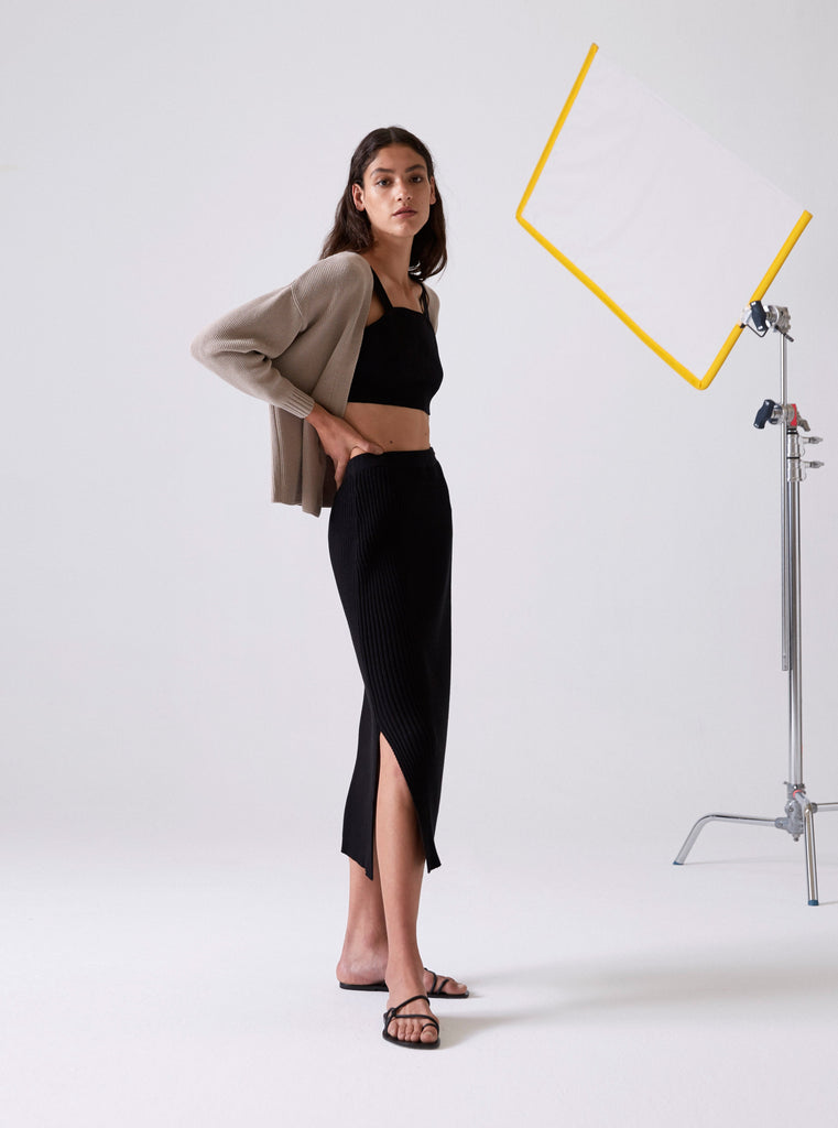 Diarte - Simona cotton rib midi skirt