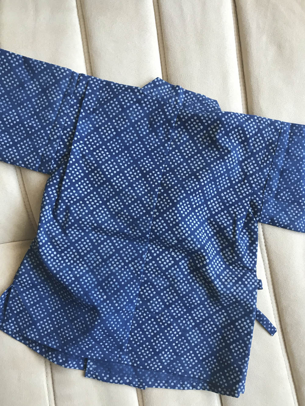 Aomamé - Sesame indigo cotton Children's jinbei set