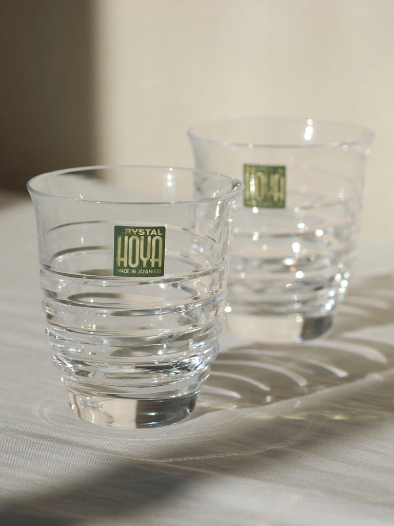 Hoya crystal cordial glasses - set of two