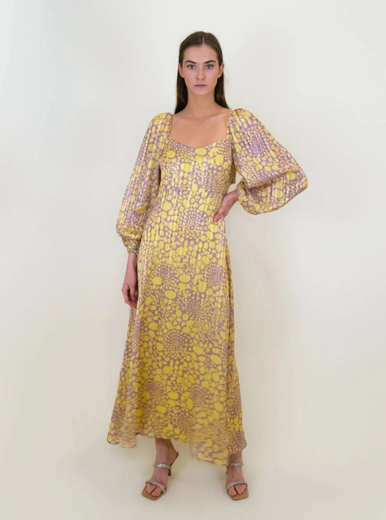 Laagam - Kamille lamé print dress