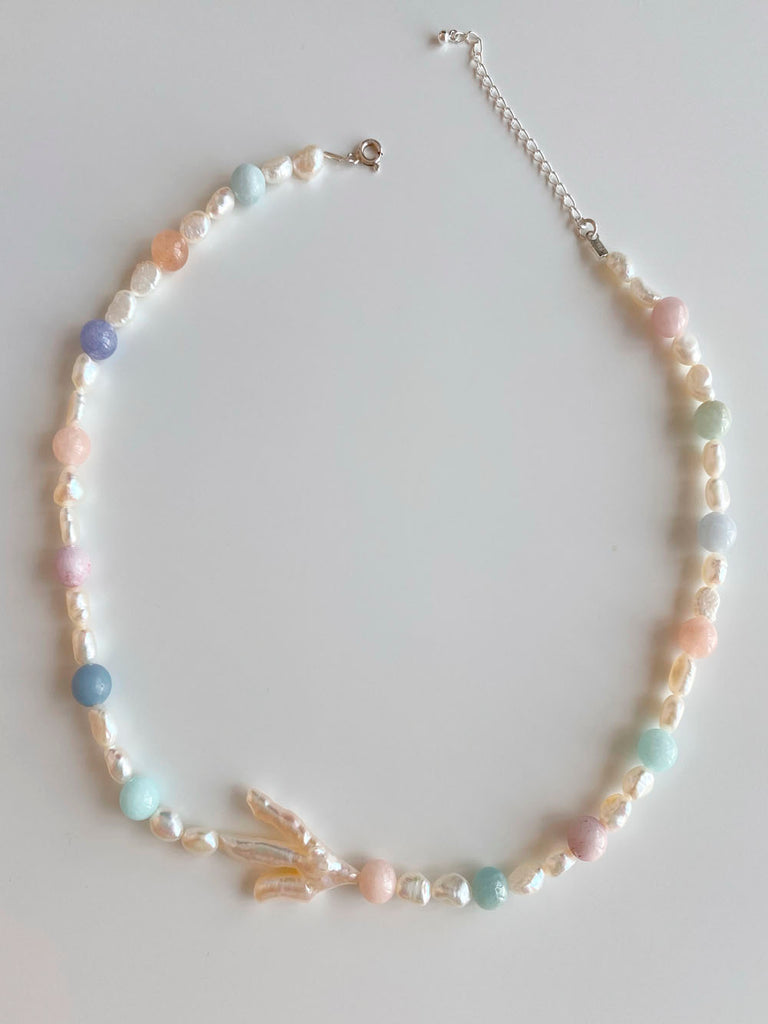 IRISS - The Marine necklace in Pearl & Morganite