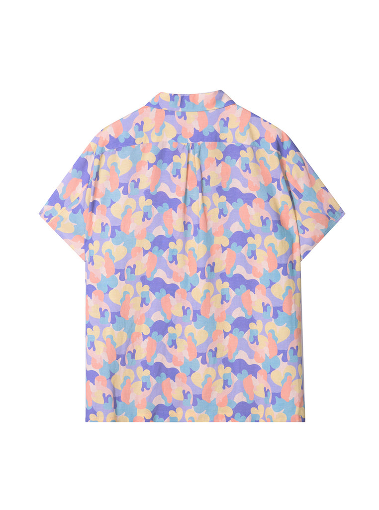 NEUL - Love camo print shirt lilac