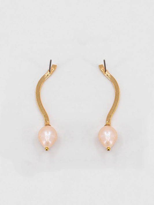 Scho - ARIEL gold pink pearl earrings