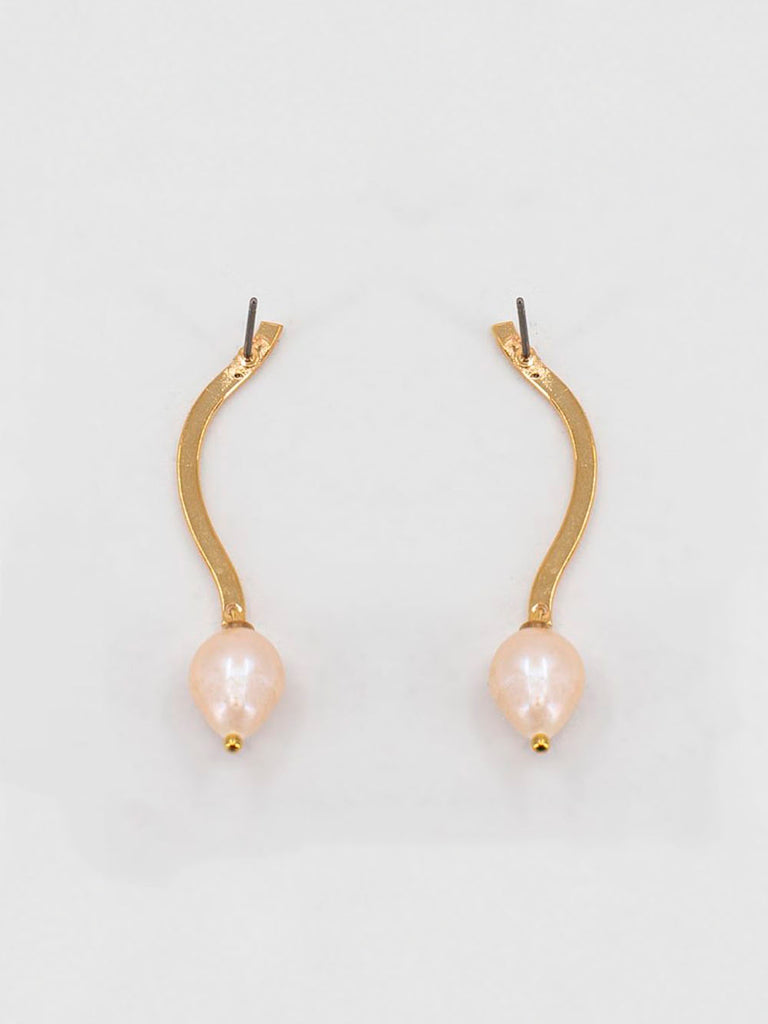 Scho - ARIEL gold pink pearl earrings