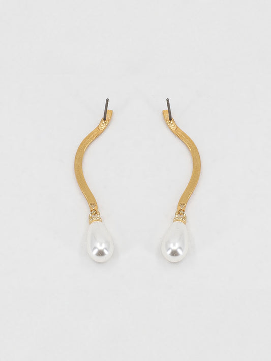 Scho - ARIEL gold pearl earrings