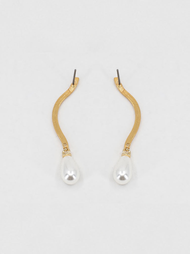 Scho - ARIEL gold pearl earrings