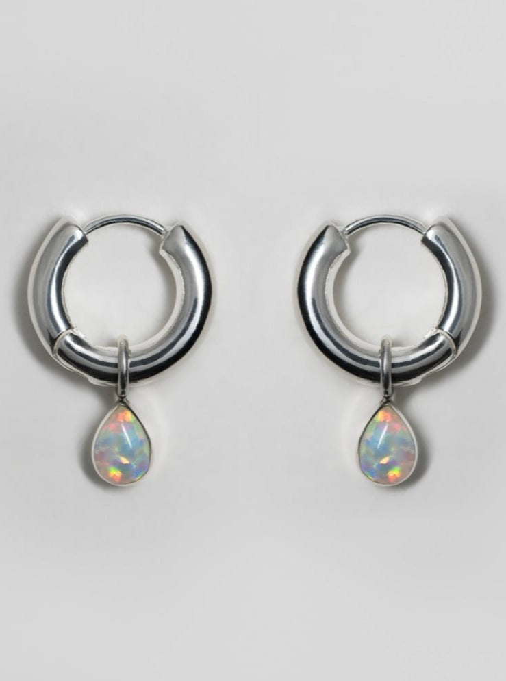 Scho - LOU silver and opal earrings