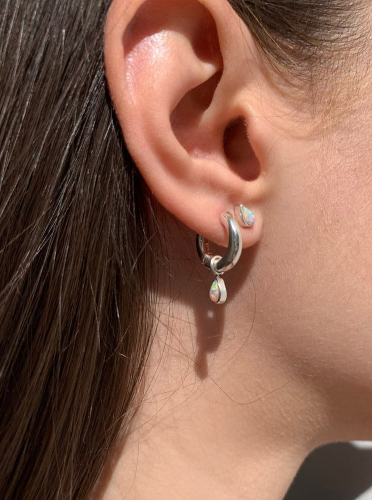 Scho - LOU silver and opal earrings