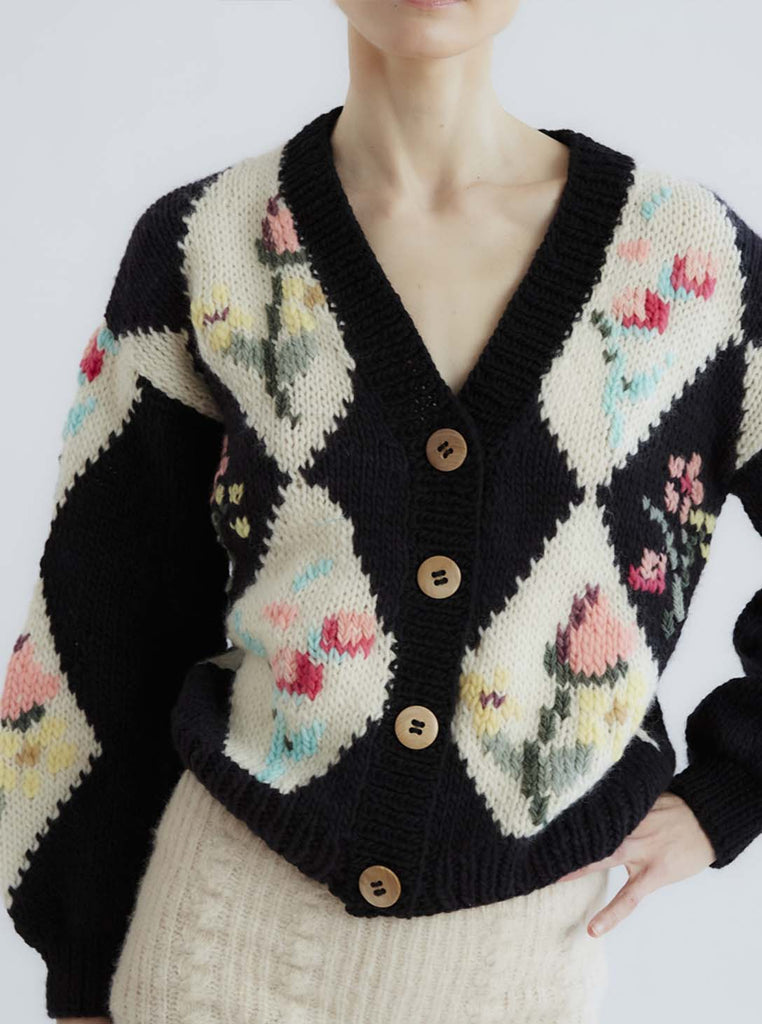 Tach - Tampa floral merino cardi