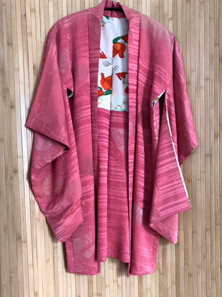 Tsubaki - Couture pink silk haori kimono