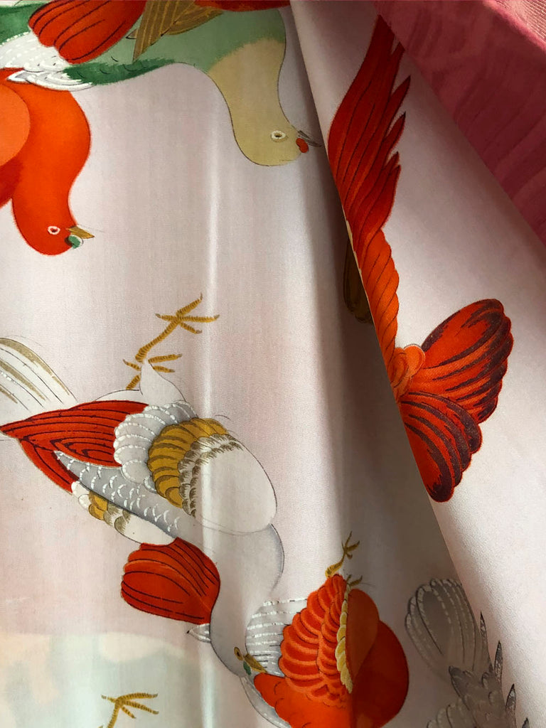 Tsubaki - Couture pink silk haori kimono
